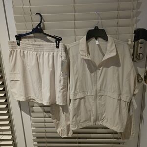 Zella Light Beige Active Jacket with Adjustable Hem